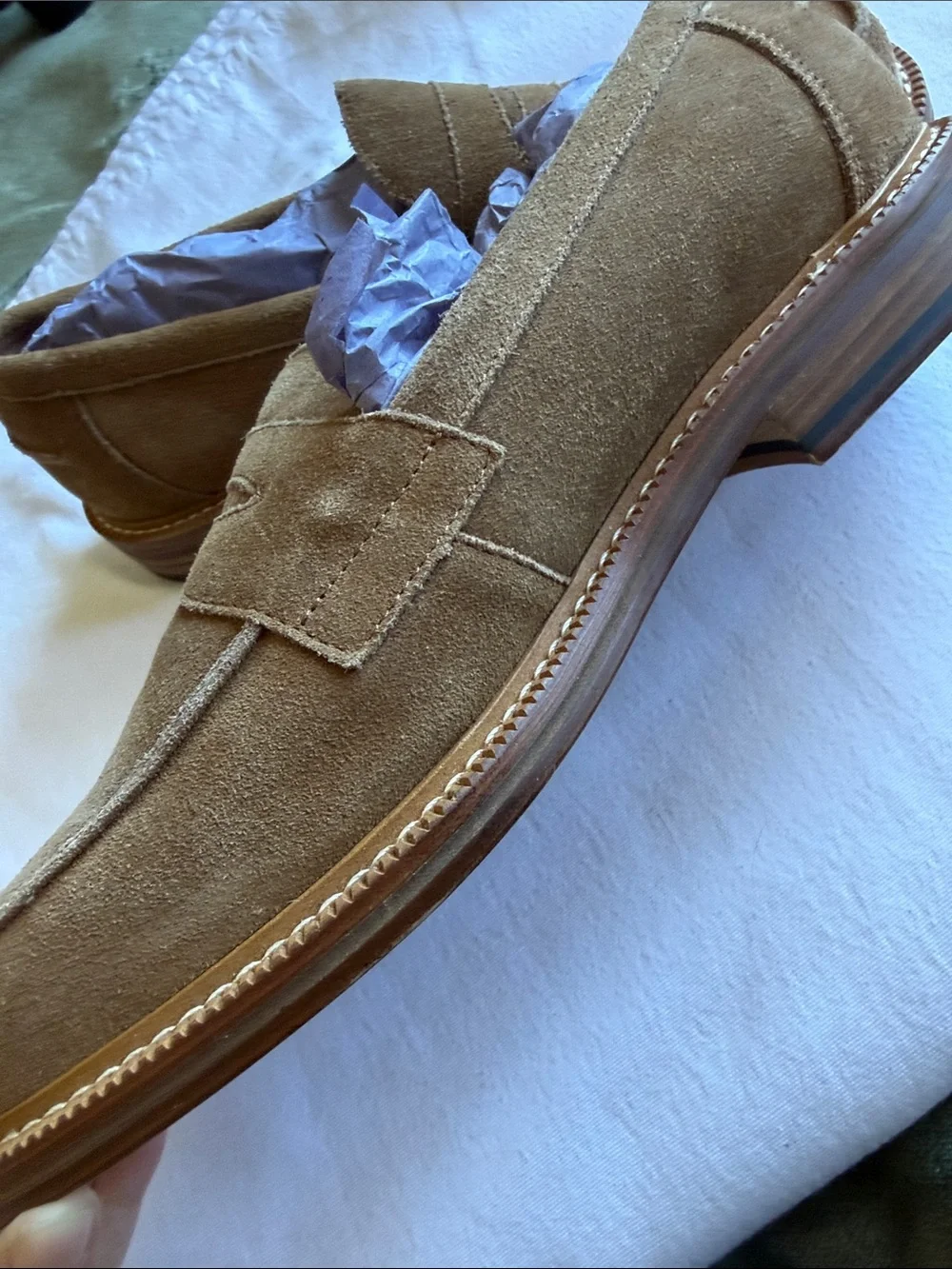 Express Men's Suede Loafers in Light Brown